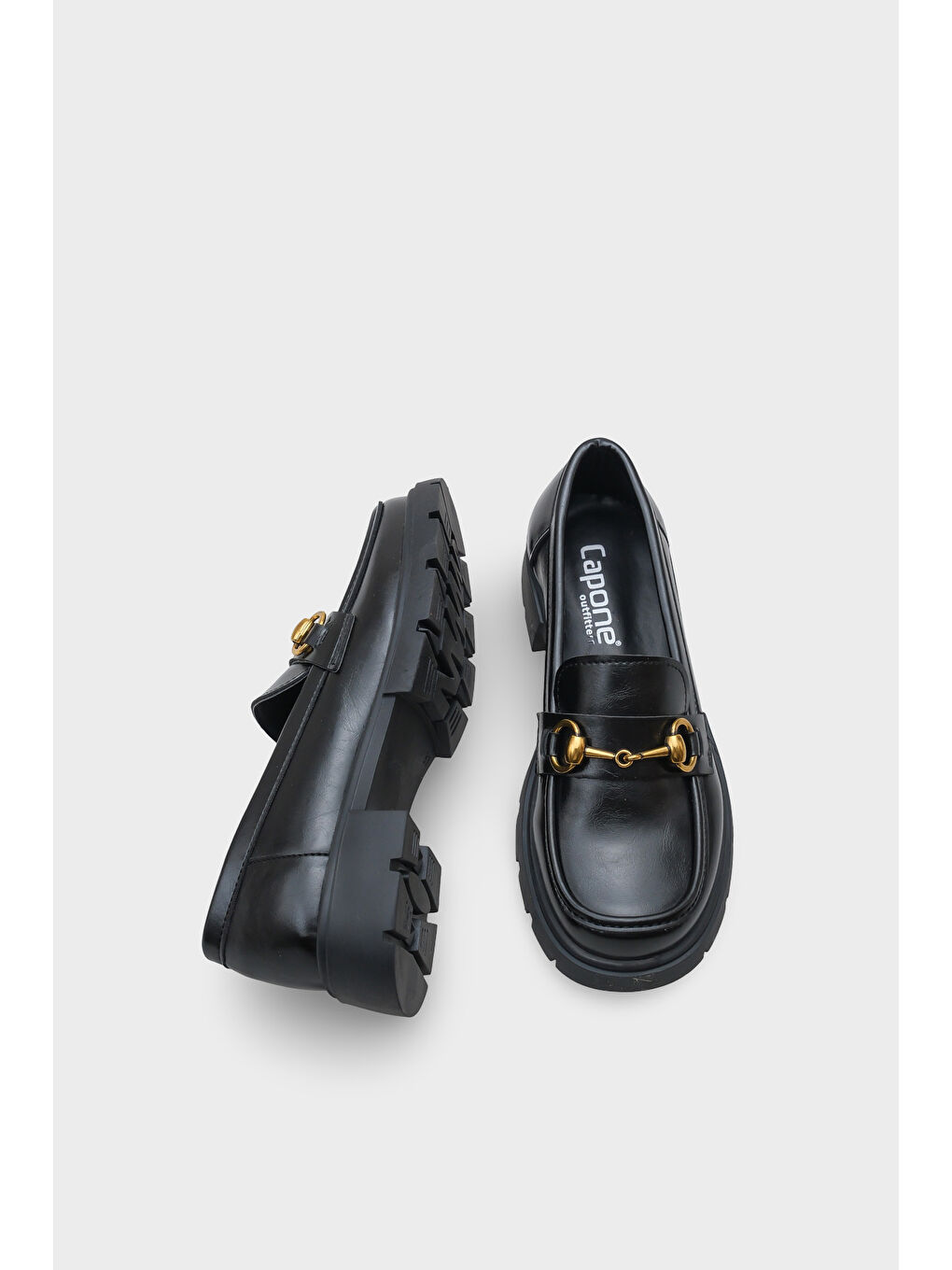 Siyah Jessie Trak Tabanlı Metal Tokalı Kadın Loafer-4