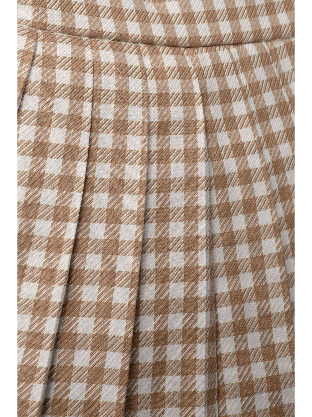 Kahverengi Kız Çocuk Bluzlu Ekose Etek-Şortlu Takım TKM.1002-4