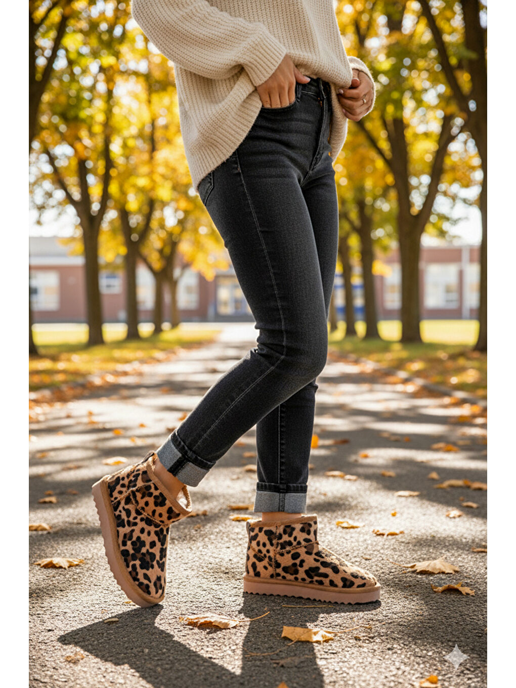 Bej Retro İçi Kürklü Soğuk Geçirmez Çocuk Bot-3