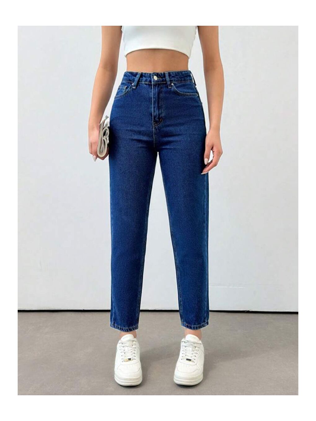 Mom Jean Pantolon Koyu Mavi   13360