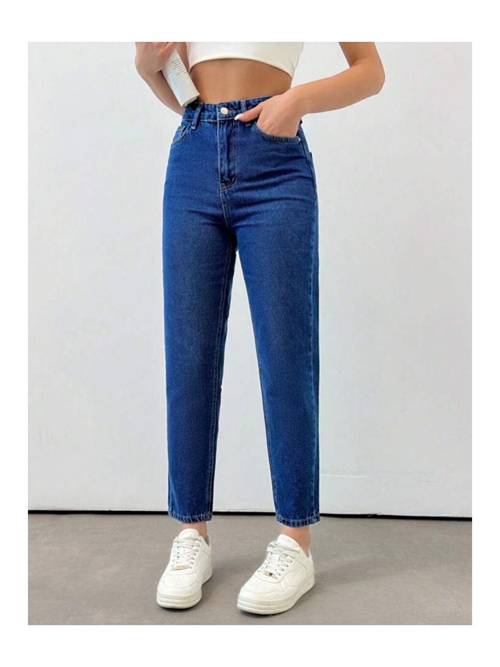 Mom Jean Pantolon Koyu Mavi   13360-1