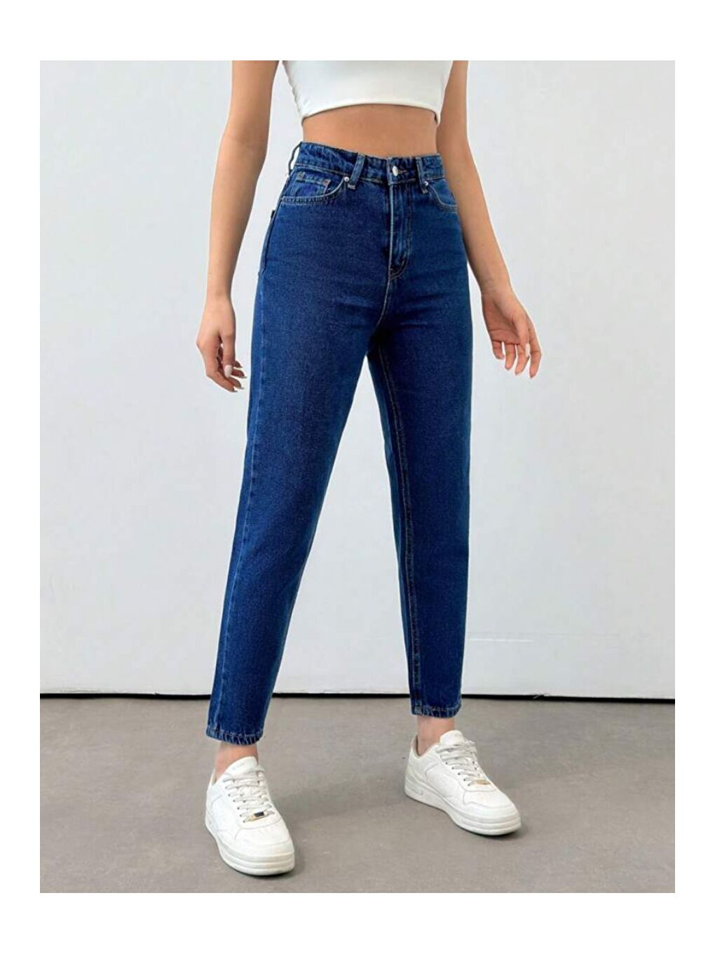 Mom Jean Pantolon Koyu Mavi   13360-3