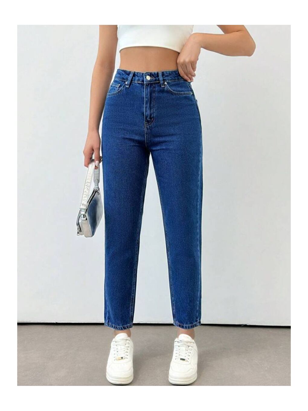 Mom Jean Pantolon Koyu Mavi   13360-5