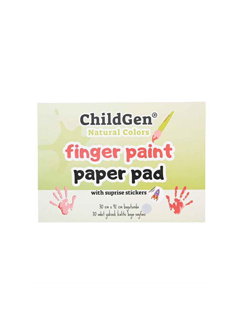 ChildGen Beyaz Parmak Boya Resim Defteri (Finger Paper Pad)