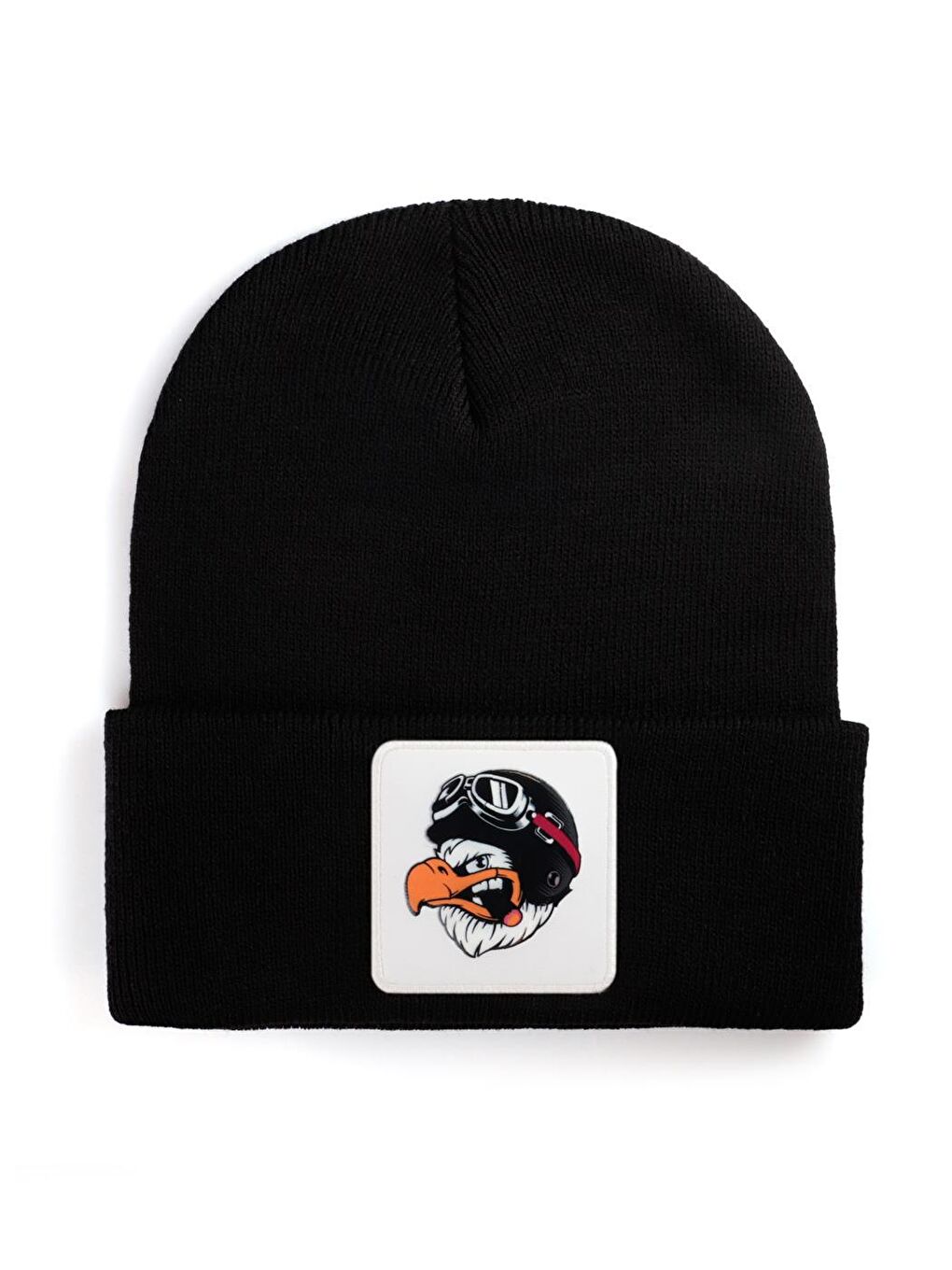 BlackBörk Siyah V1 Akrilik Kartal - 2 Kod Logolu Unisex Siyah Bere (Beanie)