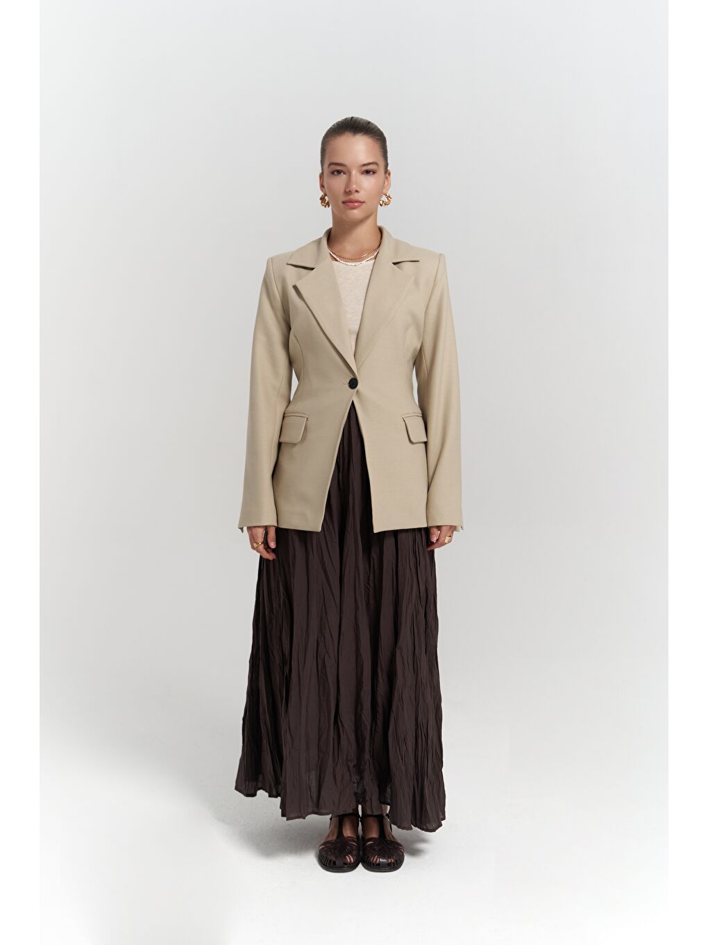 Mai Collection Yeşil Lecco Dar Kesim Olive Green Blazer - 1