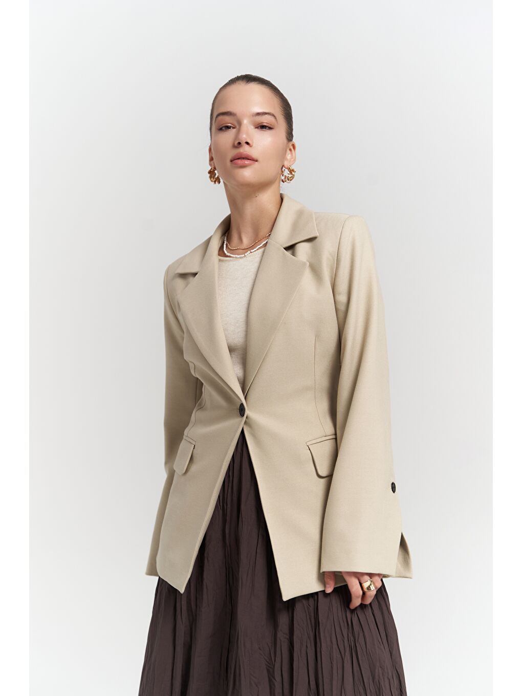 Mai Collection Yeşil Lecco Dar Kesim Olive Green Blazer - 2