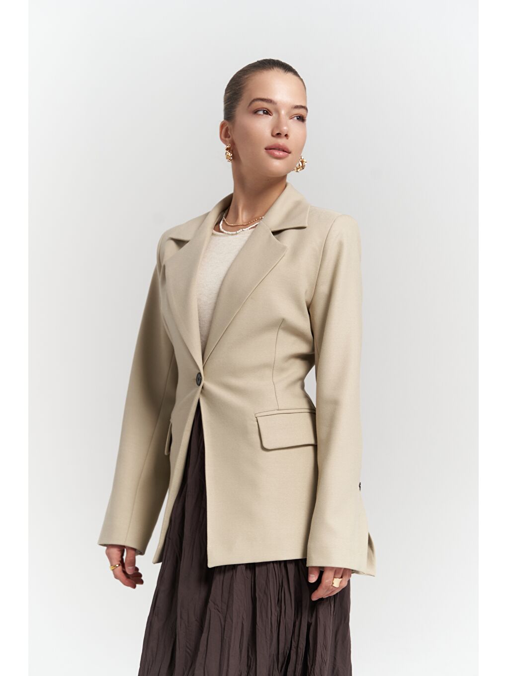 Mai Collection Yeşil Lecco Dar Kesim Olive Green Blazer - 3
