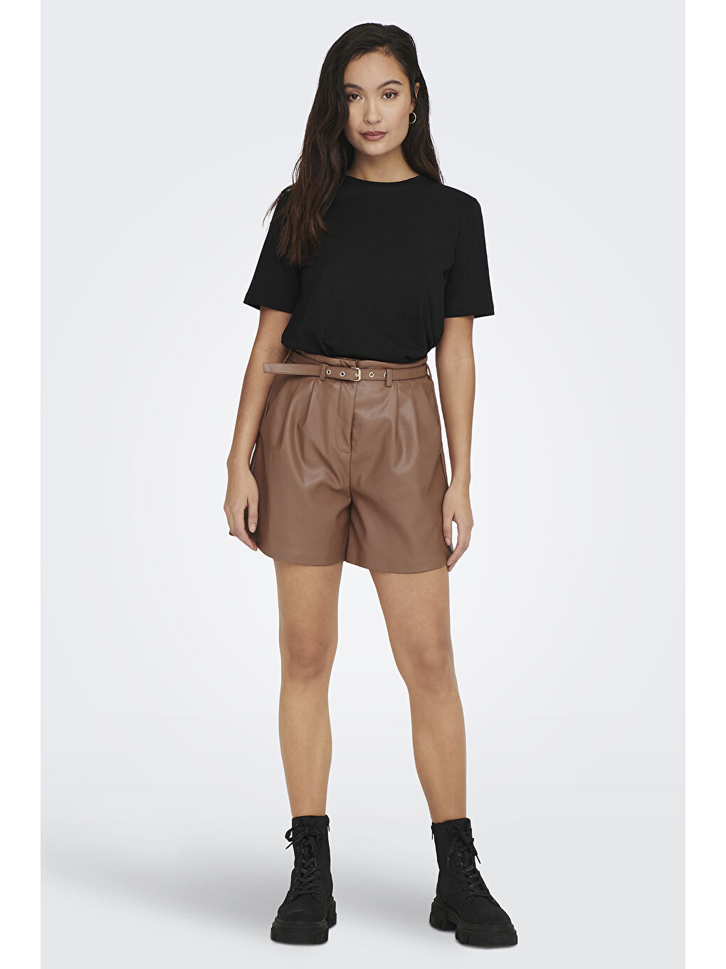 Siyah Onlonly % 100 Pamuk Regular Fit Bisiklet Yaka T Shirt 15270390-1