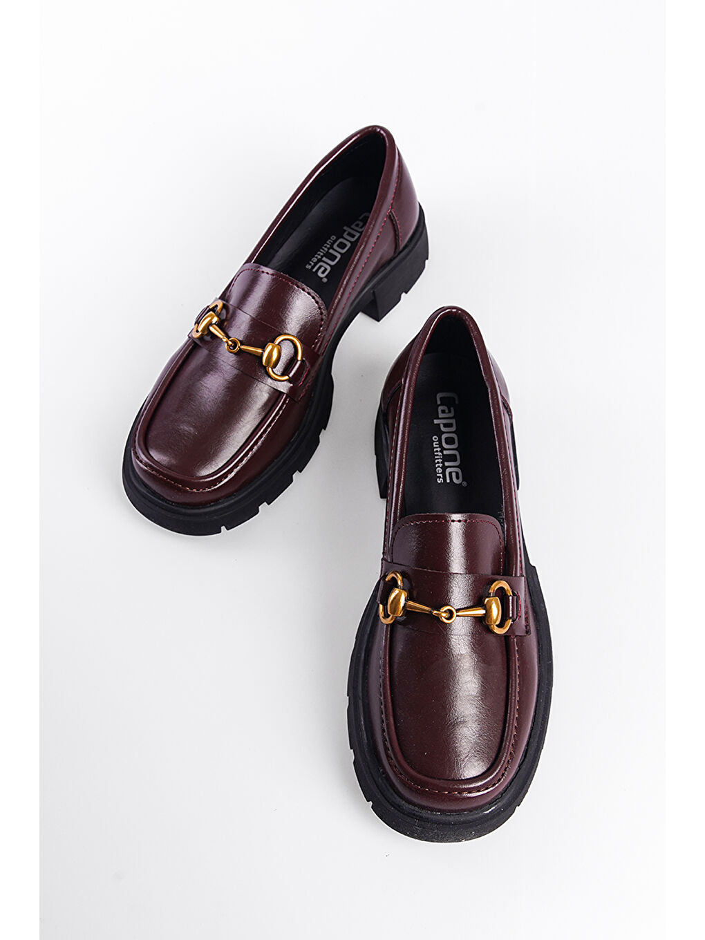 Bordo Jessie Trak Tabanlı Metal Tokalı Kadın Loafer-3