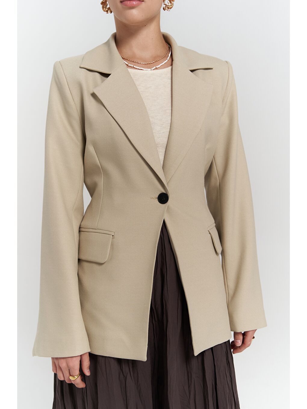 Mai Collection Yeşil Lecco Dar Kesim Olive Green Blazer - 5