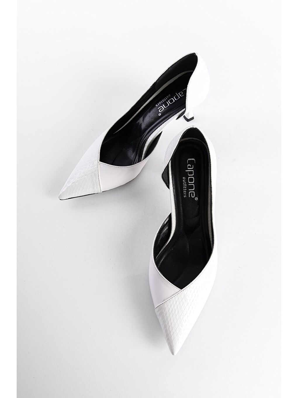 Beyaz Orta Topuklu Stiletto-3