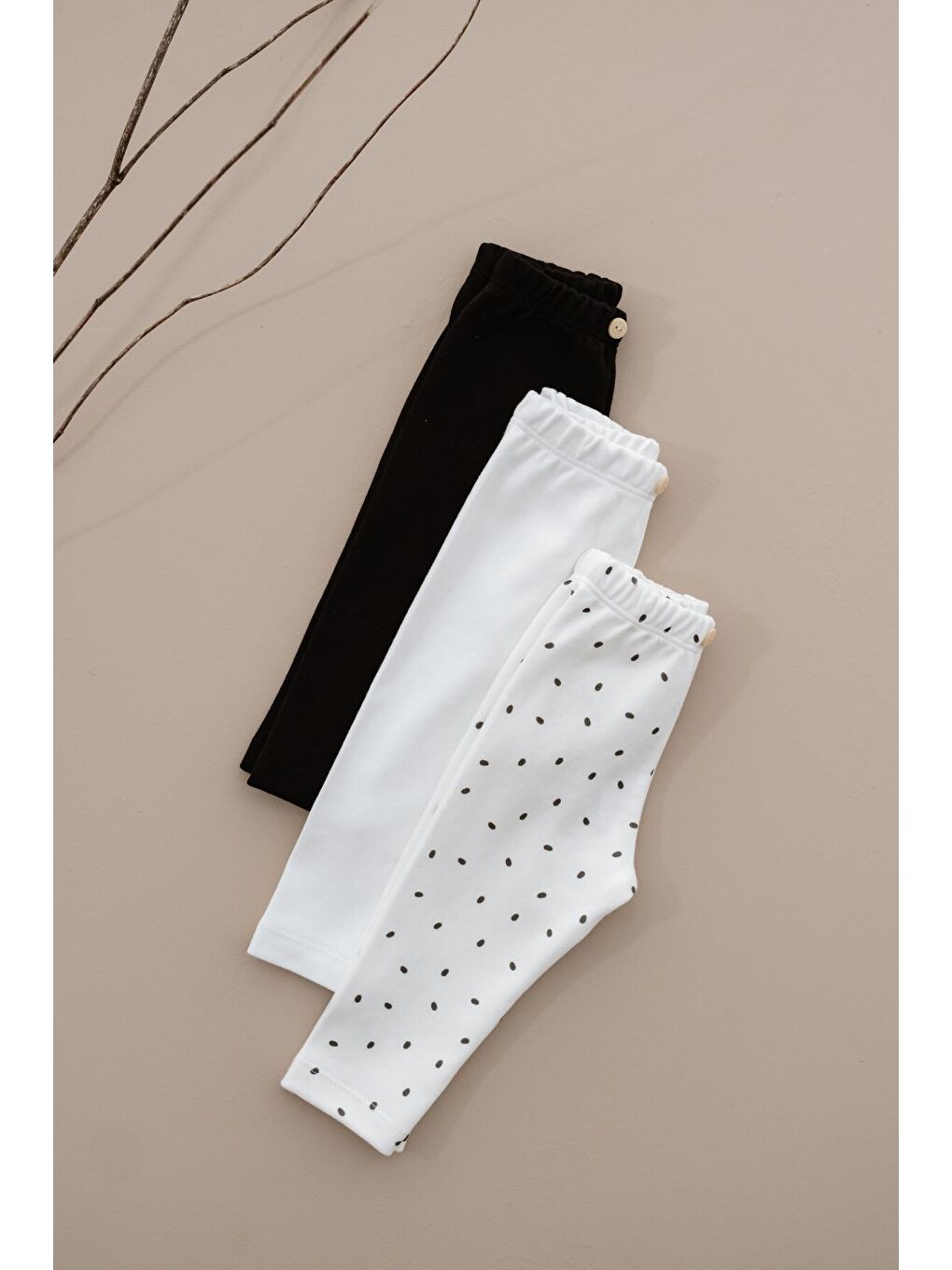 Karışık 3lü Penye Winter Serisi Bebek Tayt Model 9-3