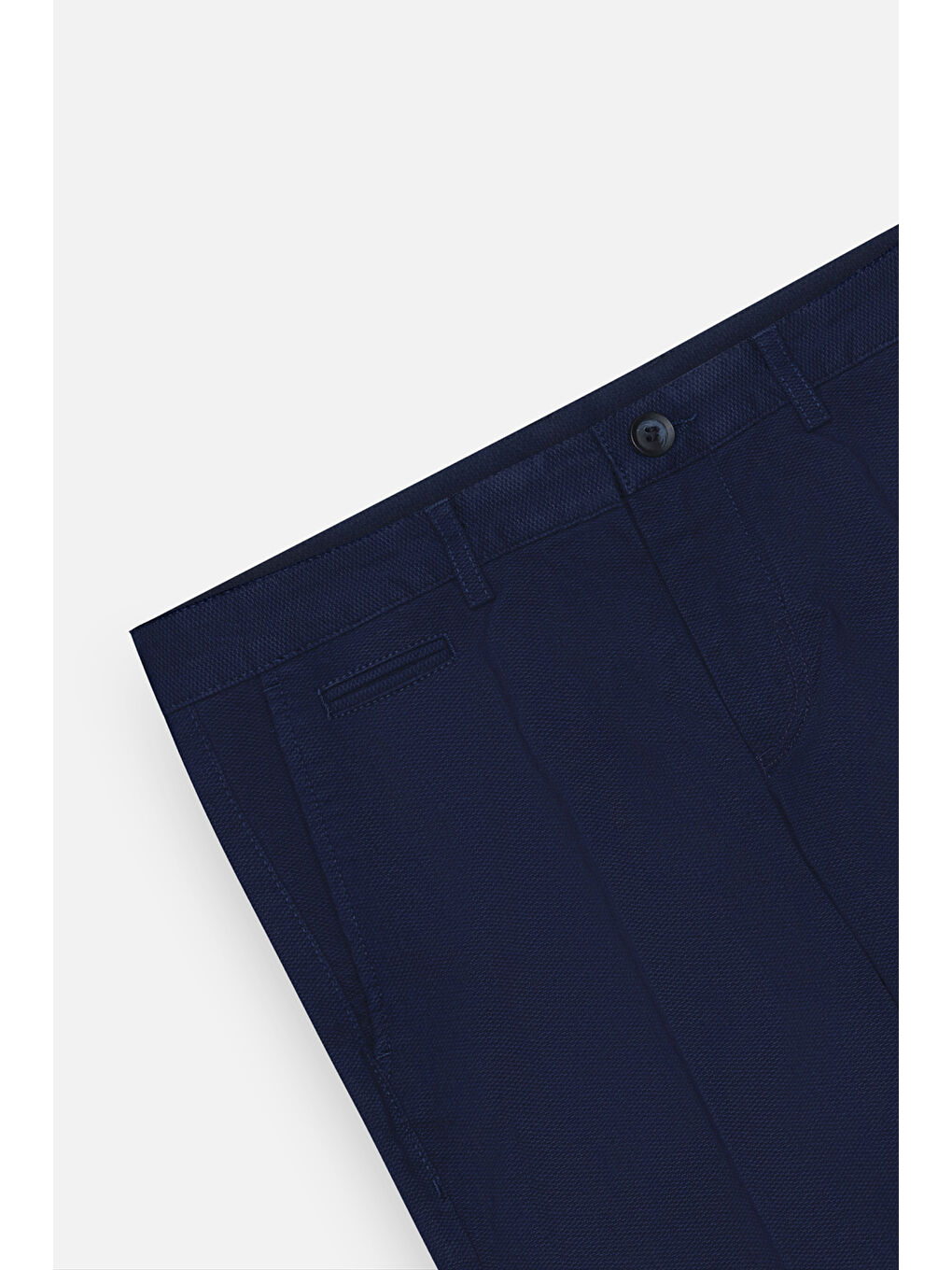 Erkek Lacivert Pamuklu Slim Fit Dar Kesim Yan Cep Armürlü Esnek Pantolon-9