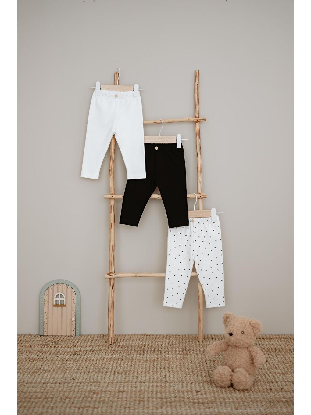 Karışık 3lü Penye Winter Serisi Bebek Tayt Model 9-5