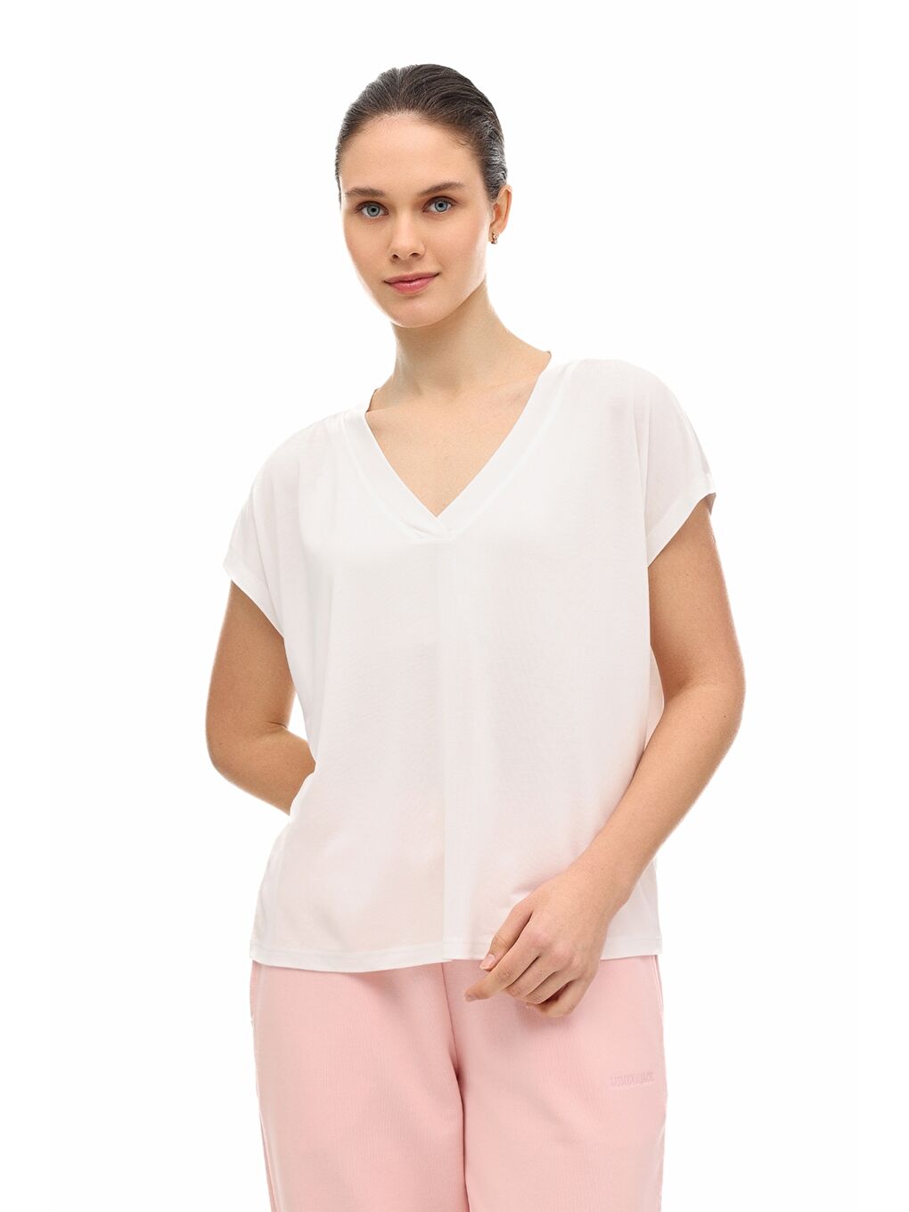 Bej WL 11LEVEL 6FX Ekru Kadın Kısa Kol T-Shirt