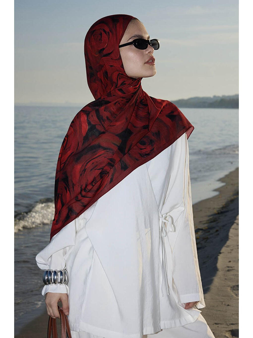 Deluxe Summer Şal Rose Bordo-1