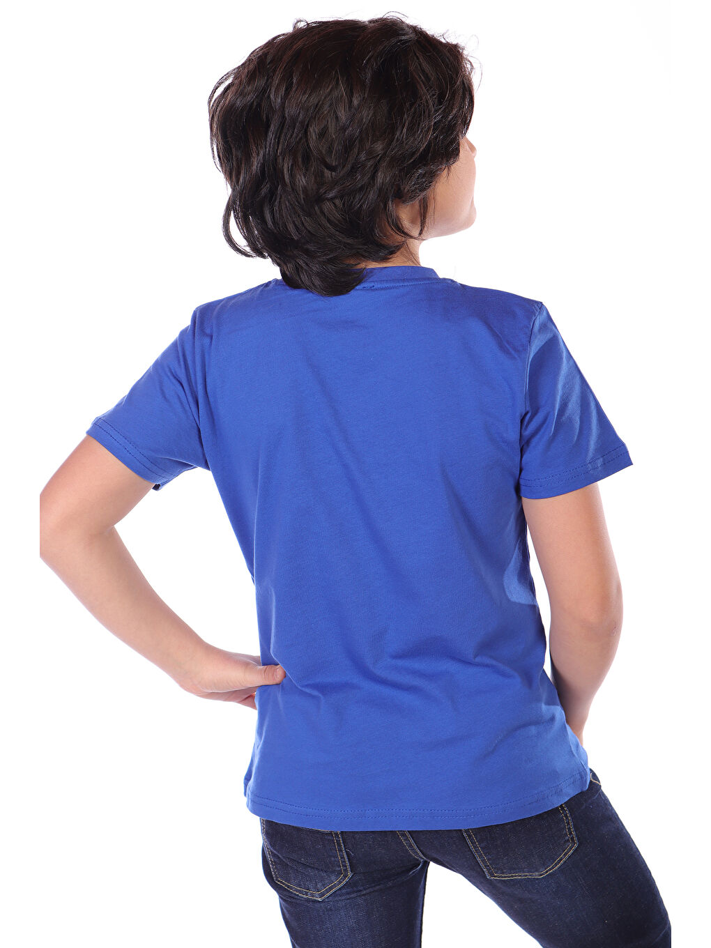 Mavi Erkek Çocuk Süs Cepli Special Operation Baskılı Tişört-2