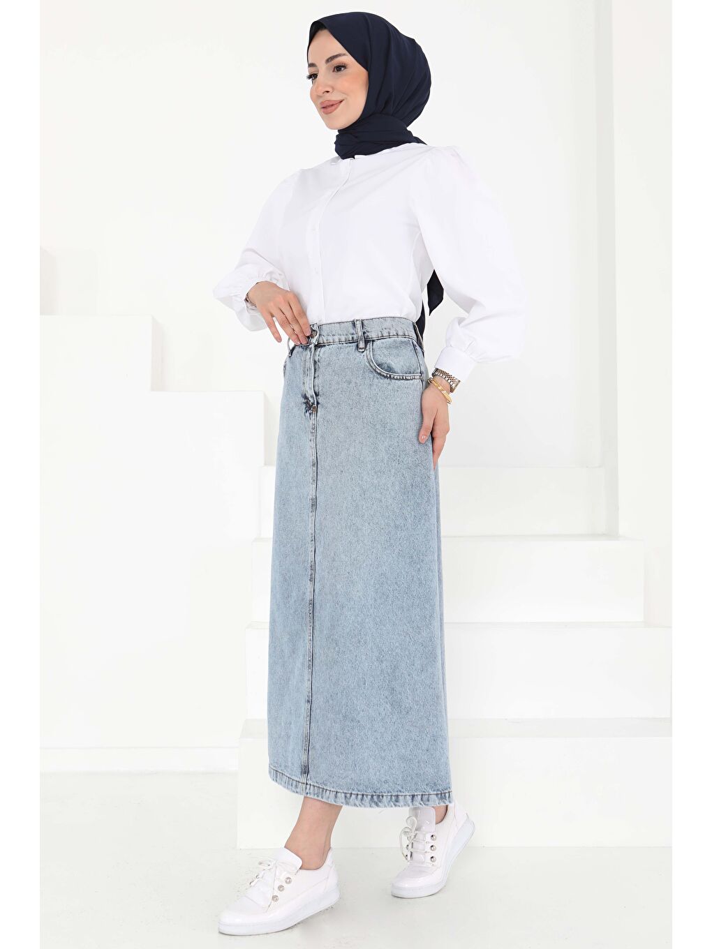 Denim Etek Buz Mavisi - 27162-1