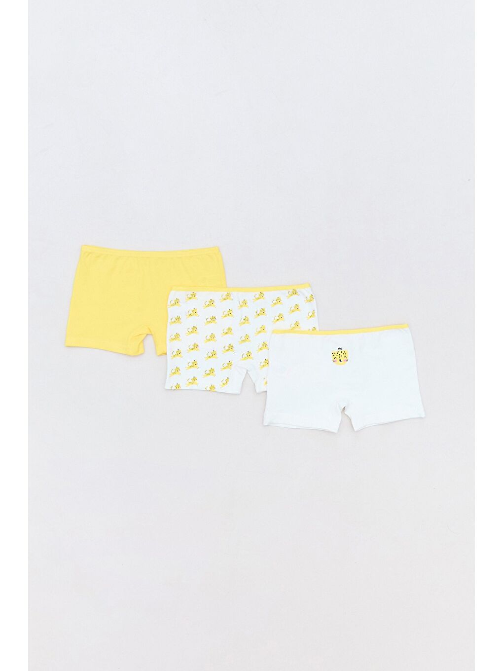 Ekru Tavşan Baskılı 3 Lü Kız Çocuk Boxer