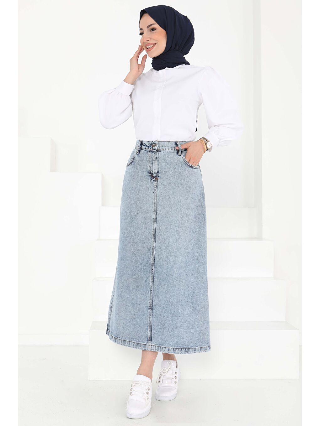 Denim Etek Buz Mavisi - 27162-3