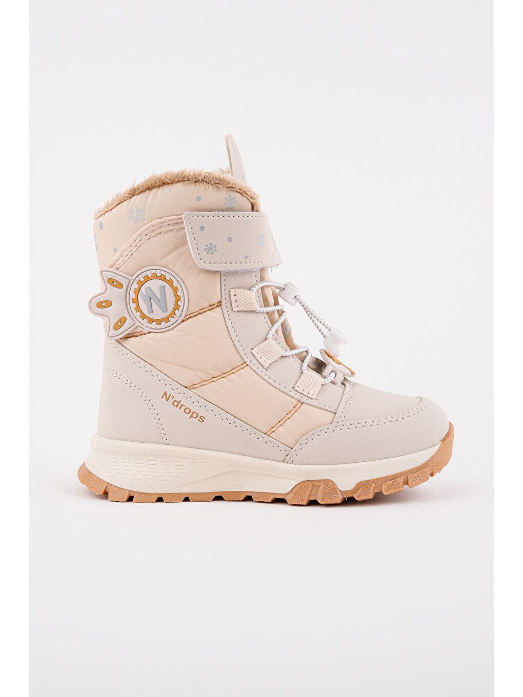 Bej TWİNKLE İçi Kürklü Bağcıklı ve Cırtlı Kız Çocuk Bot-2