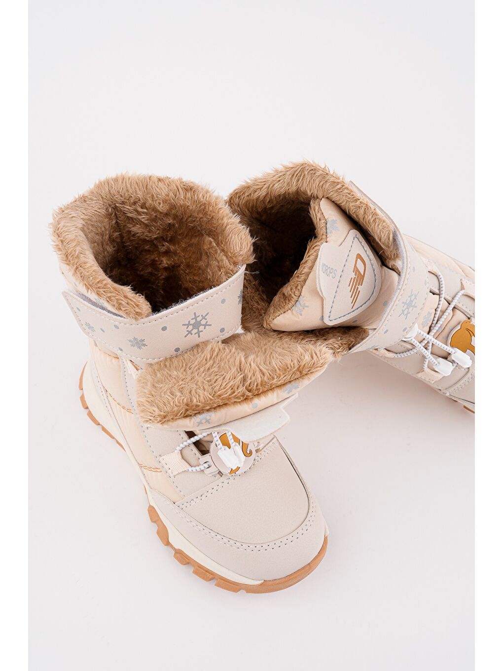 Bej TWİNKLE İçi Kürklü Bağcıklı ve Cırtlı Kız Çocuk Bot-3