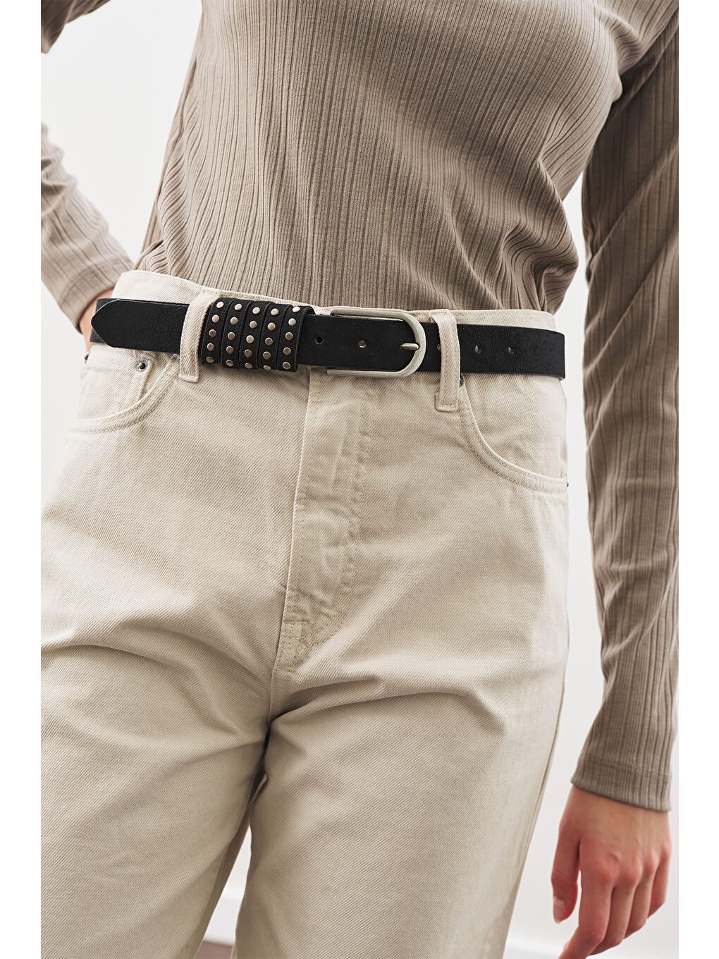 Zımba Detaylı Kemer Siyah-1