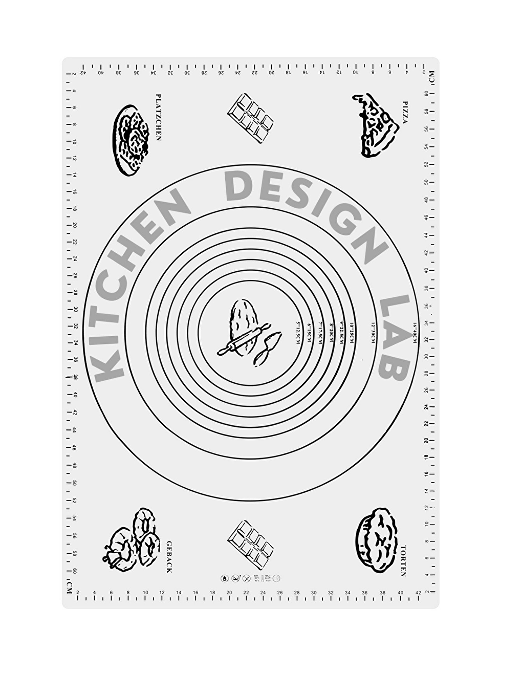 Beyaz Silikon Ölçülü Çok Amaçlı Hamur Açma Matı 45 Cm X 65 Cm ve Ölçülü Çelik Hamur Kesme Spatulası-5