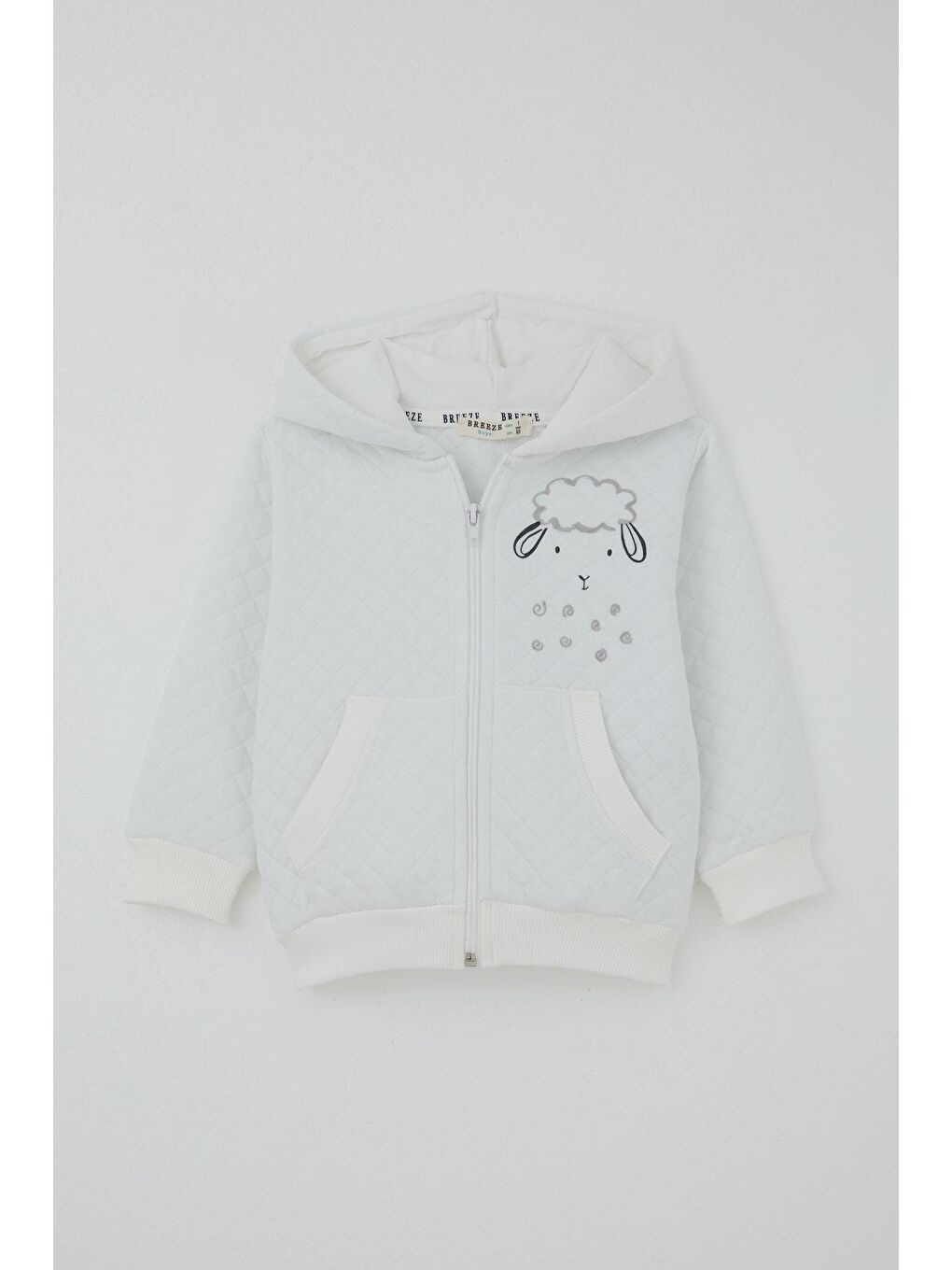 Erkek Bebek Eşofman Takımı Sevimli Kuzucuk Baskılı Ekru (6 Ay-1.5 Yaş)-1