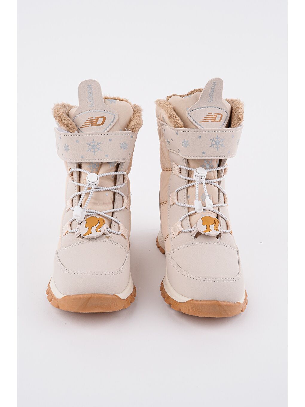 Bej TWİNKLE İçi Kürklü Bağcıklı ve Cırtlı Kız Çocuk Bot-4