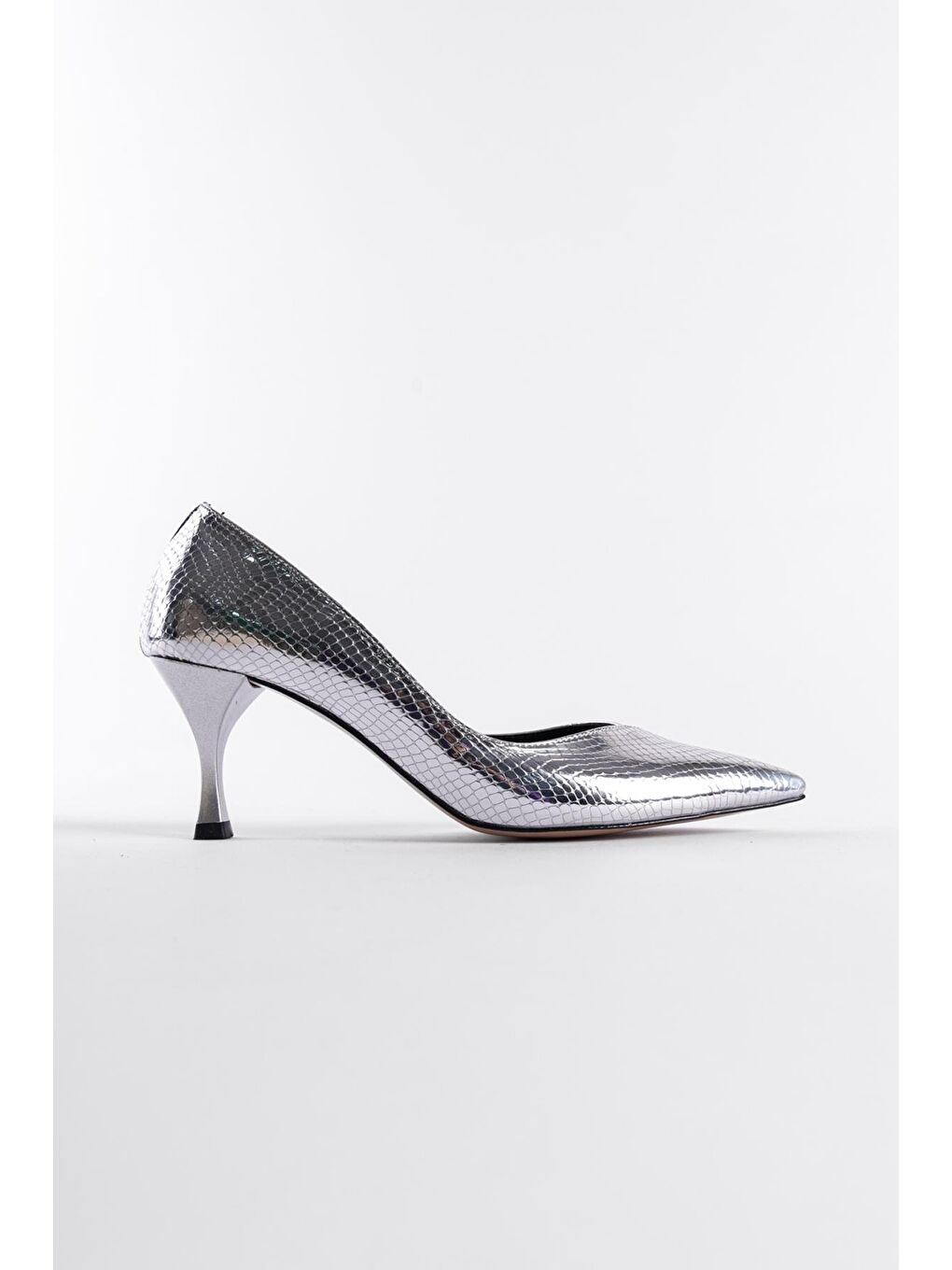 Gri Orta Topuklu Stiletto-1