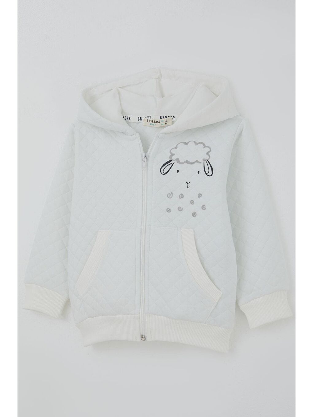 Erkek Bebek Eşofman Takımı Sevimli Kuzucuk Baskılı Ekru (6 Ay-1.5 Yaş)-5