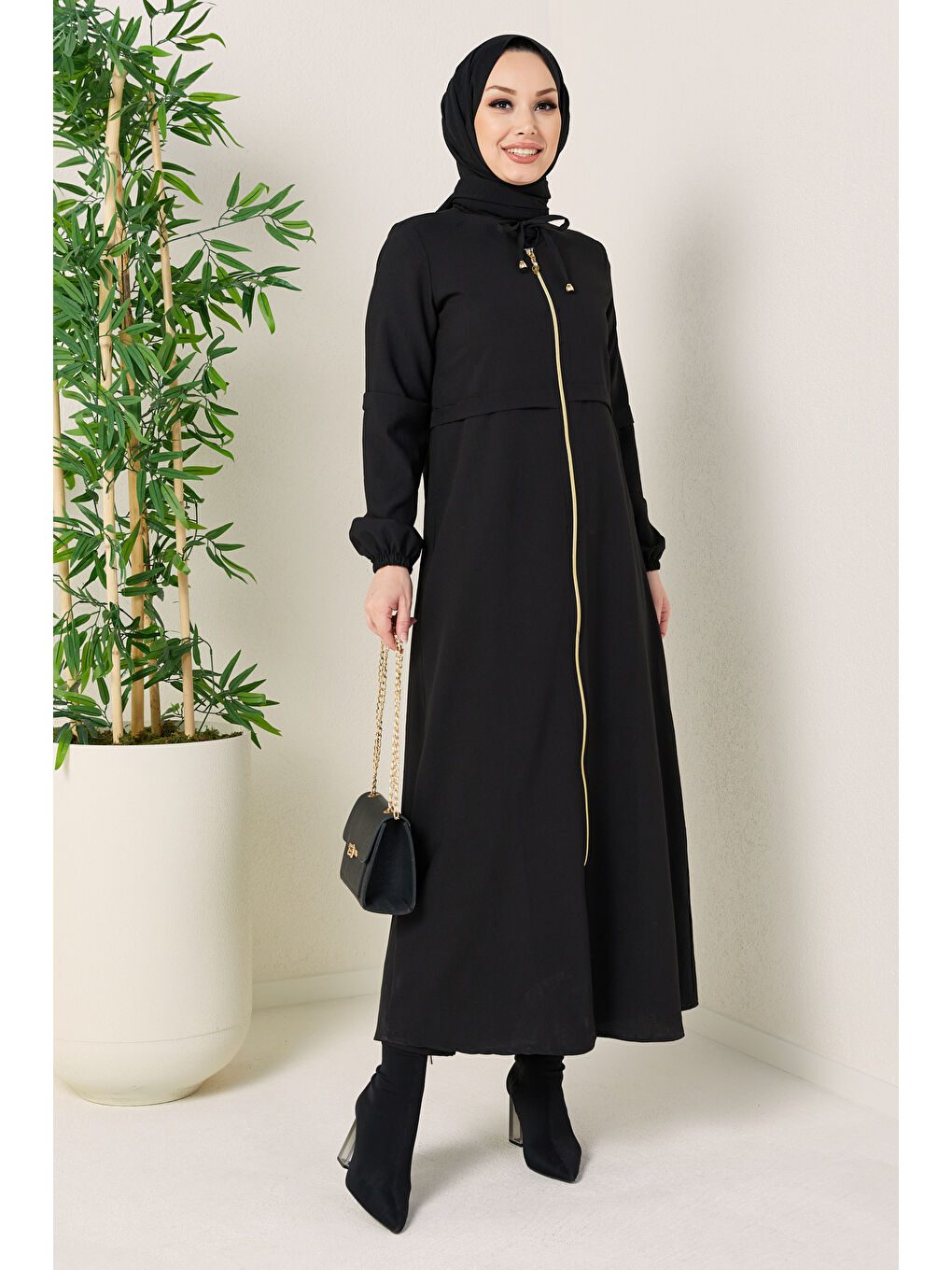 Fermuarlı Kap Siyah - 27072-1