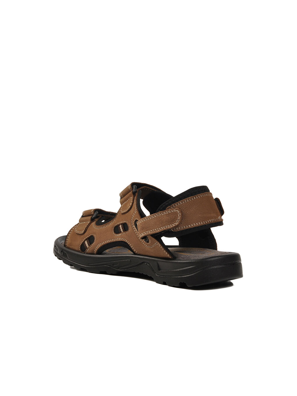 Ekru Kum Nubuk Hakiki Deri Erkek Sandalet 1405 M-3