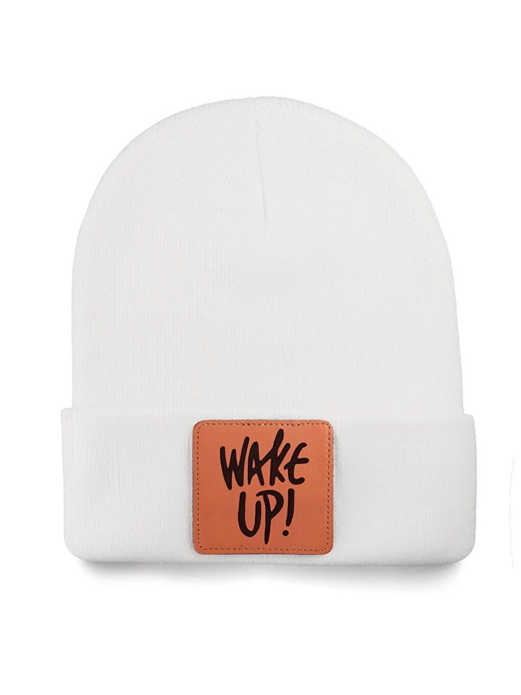 BlackBörk Beyaz V1 Akrilik Wake Up - 2 Kod Logolu Unisex Beyaz Bere (Beanie)