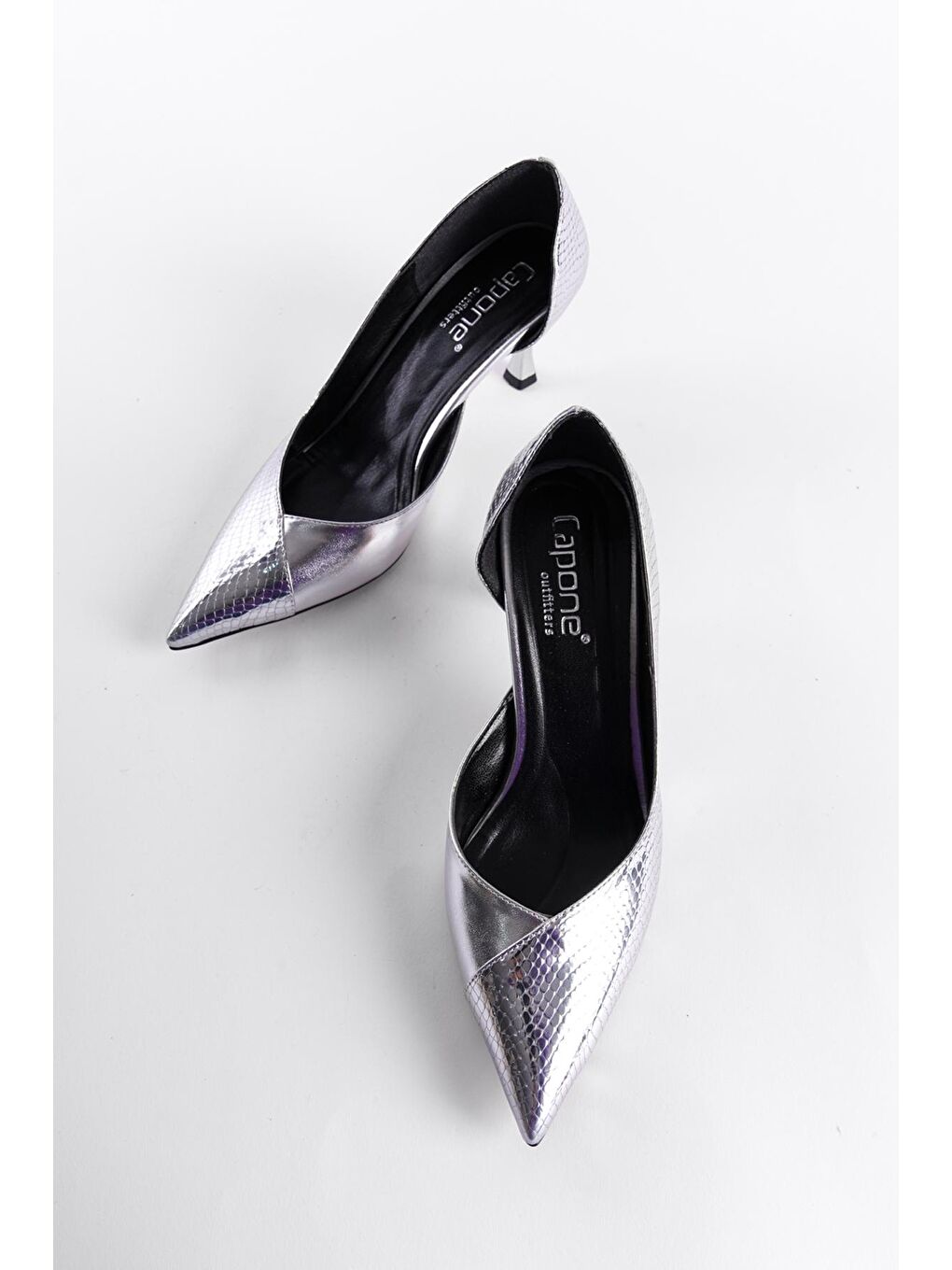 Gri Orta Topuklu Stiletto-3