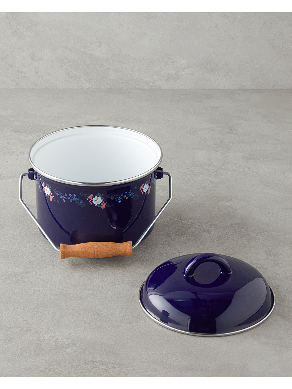 Azure Bloom Emaye Bakraç 16 cm Lacivert-1