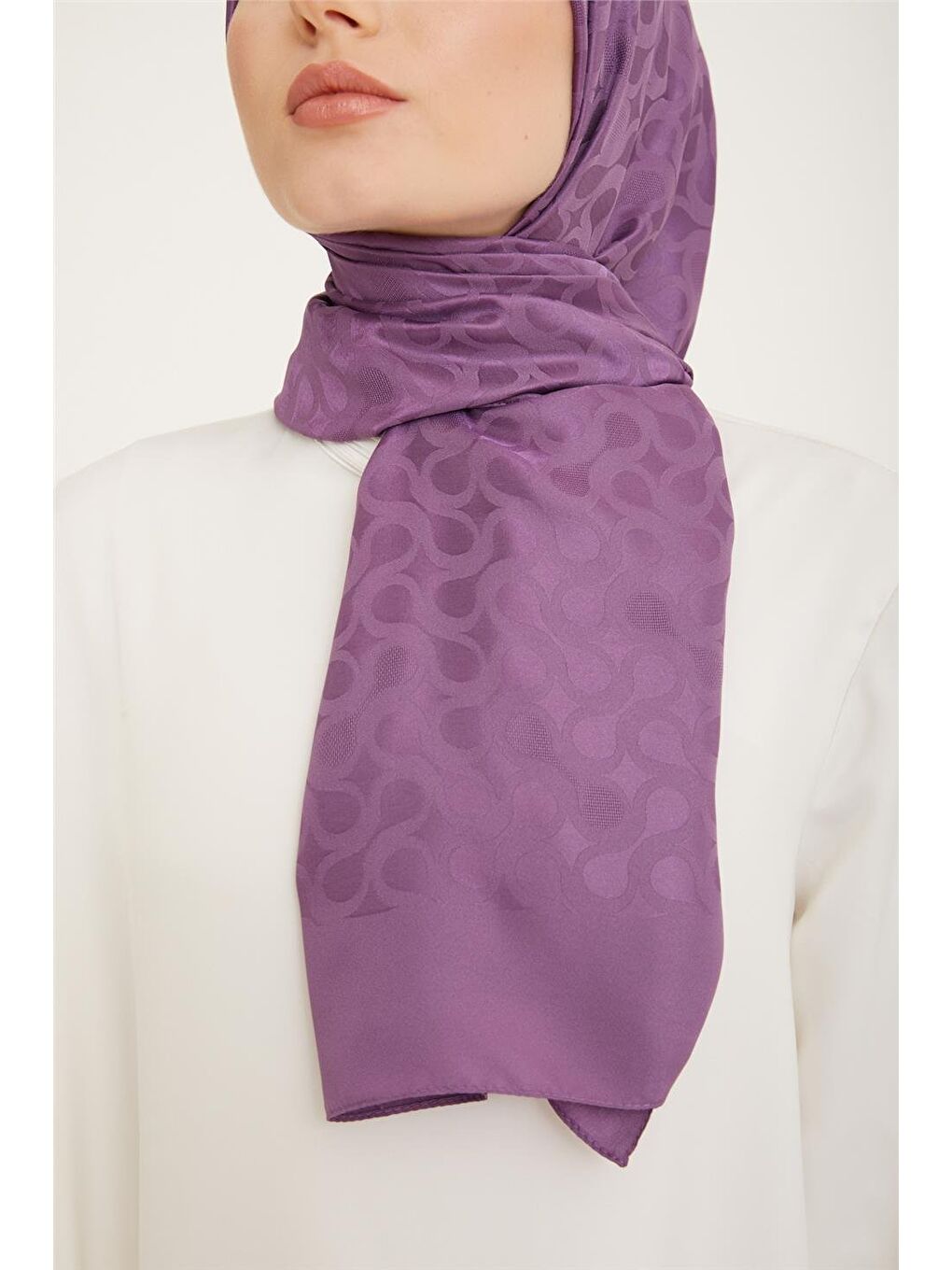 Mor Trend İnci Monogram Şal 1 10-1