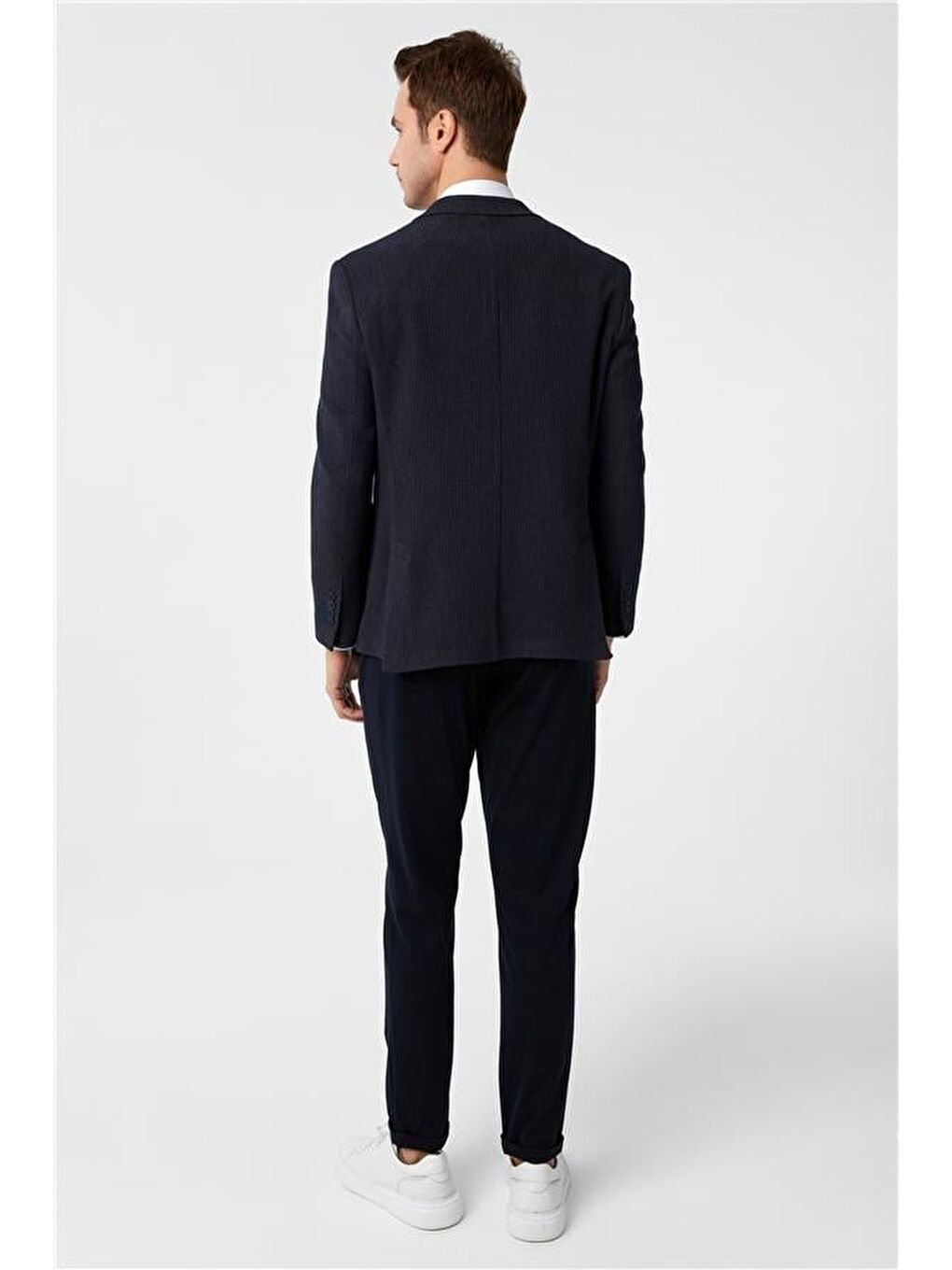 Lacivert Regular Desenli 4 Drop Ceket-6