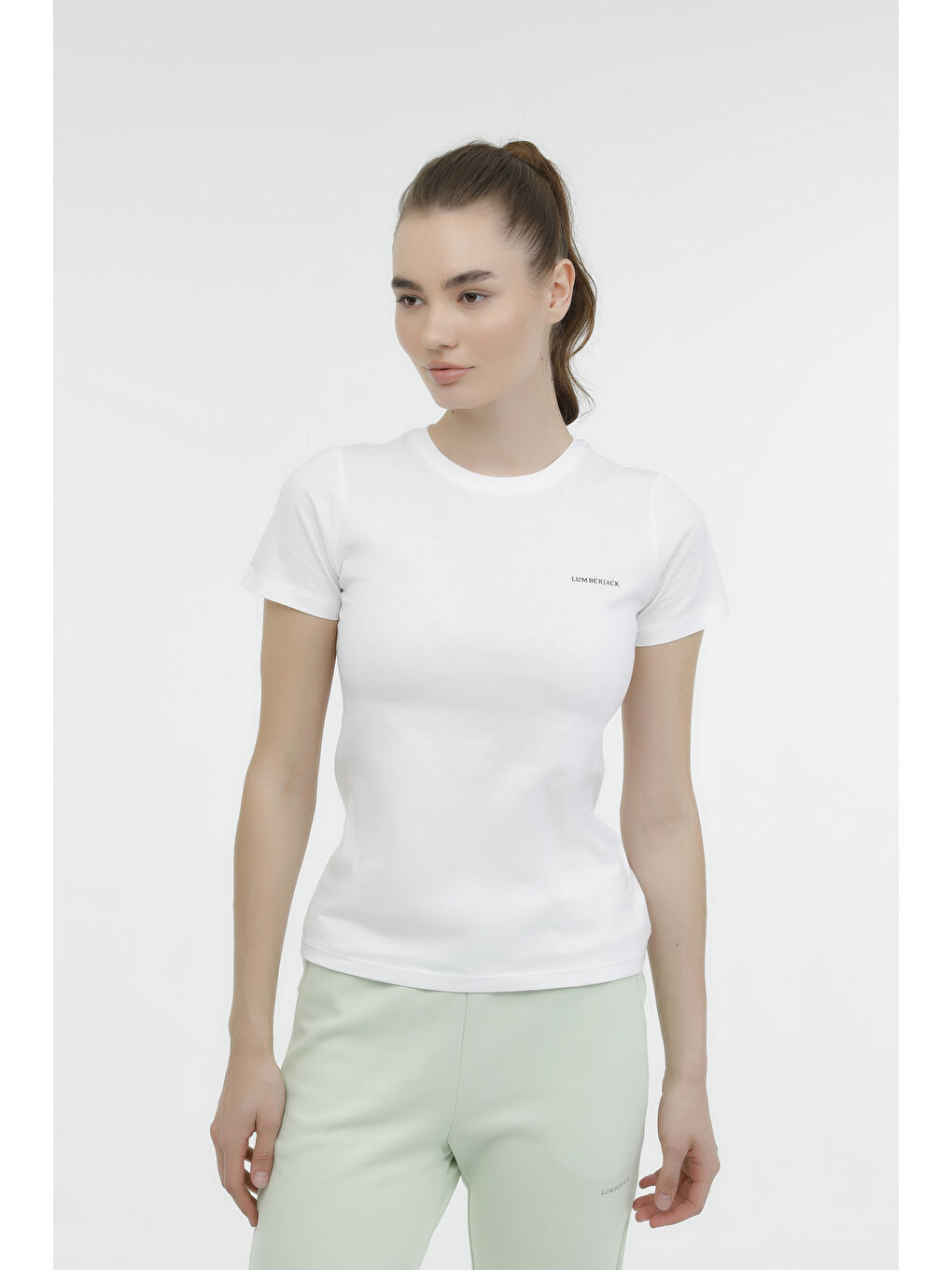 WB C NECK 11CT122 4FX Beyaz Kadın Kısa Kol T-Shirt