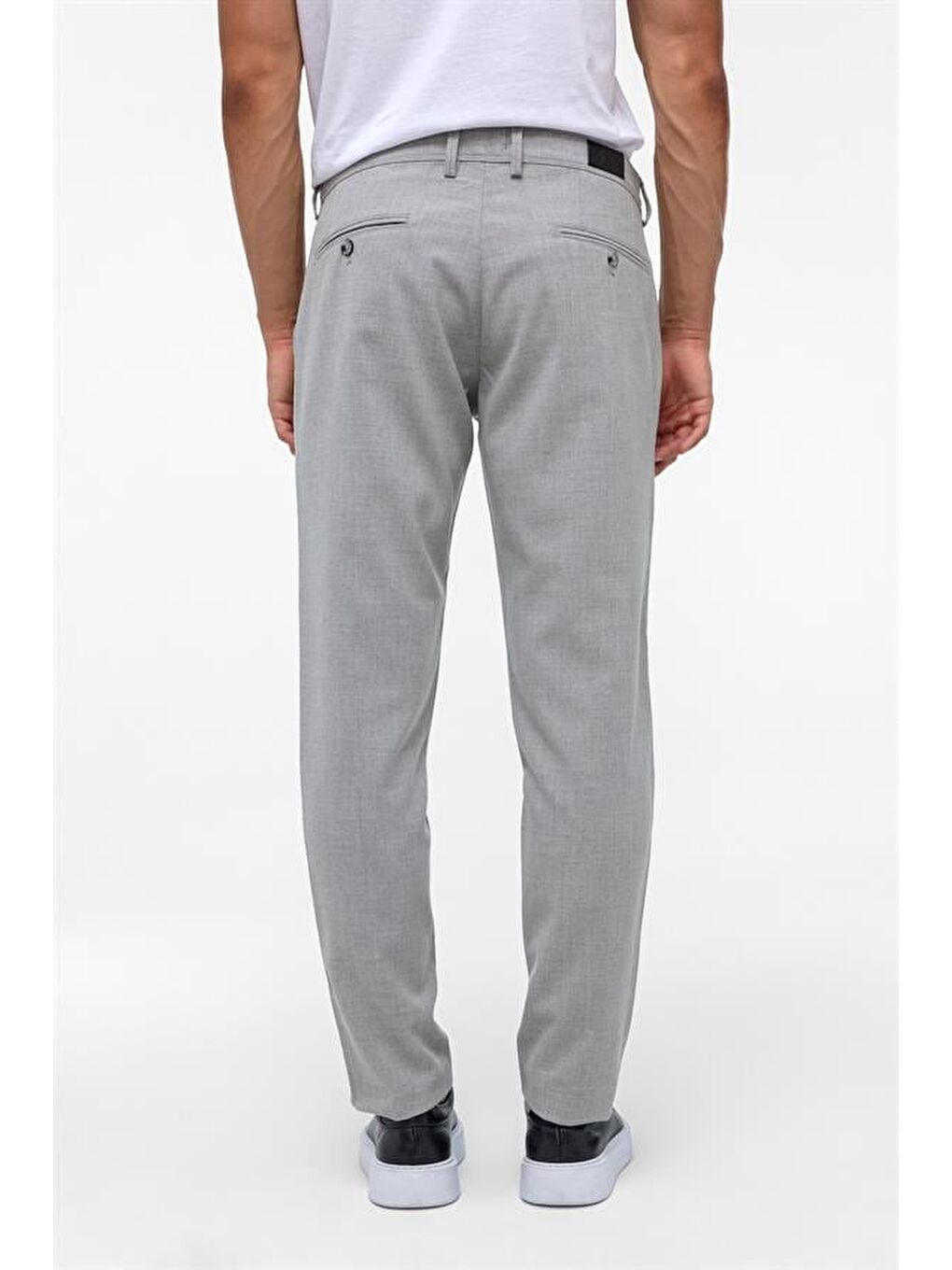 Gri Slim Desenli Pantolon-4