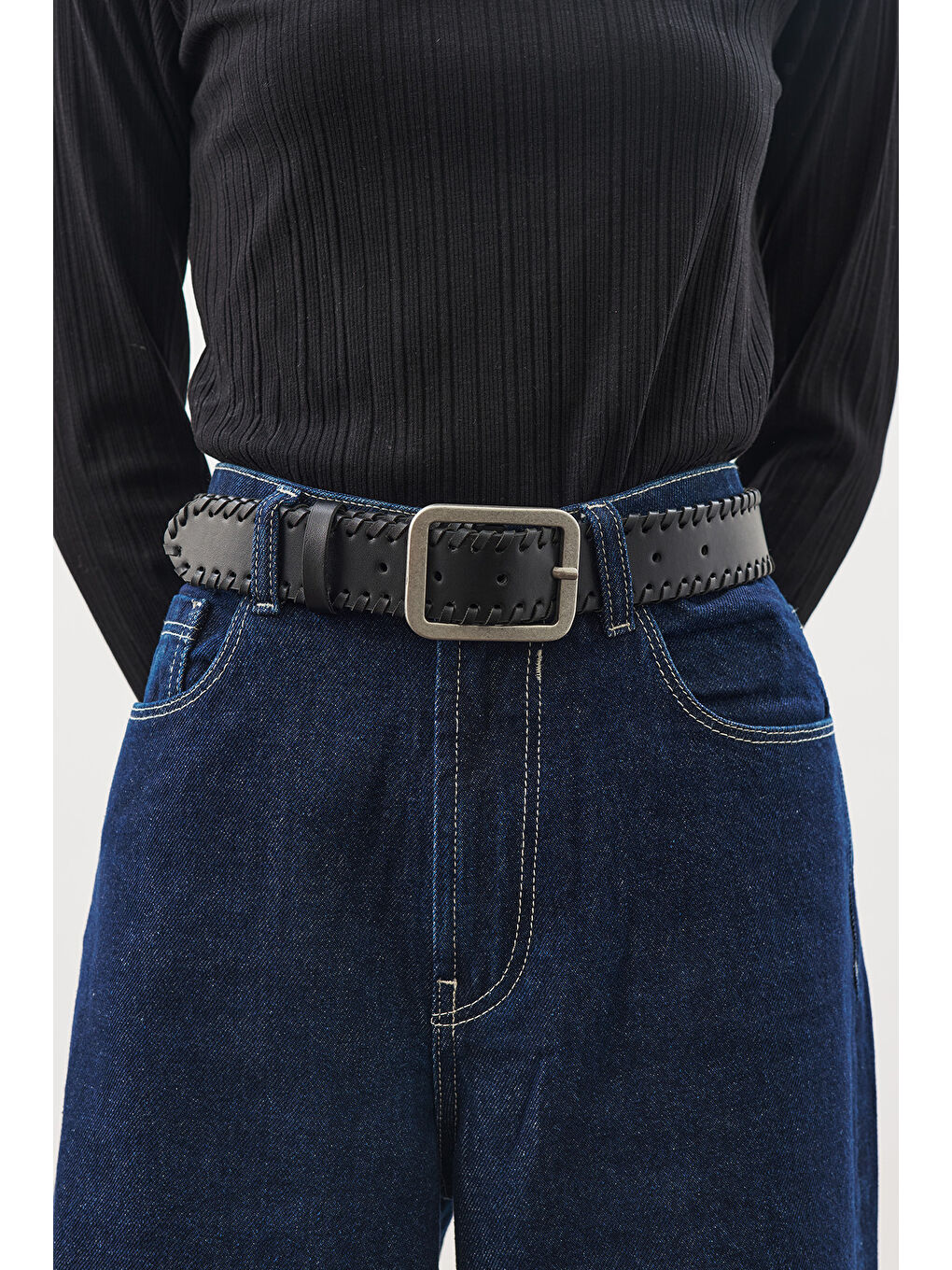 Örg Detaylı Tokalı Bel Kemeri Siyah