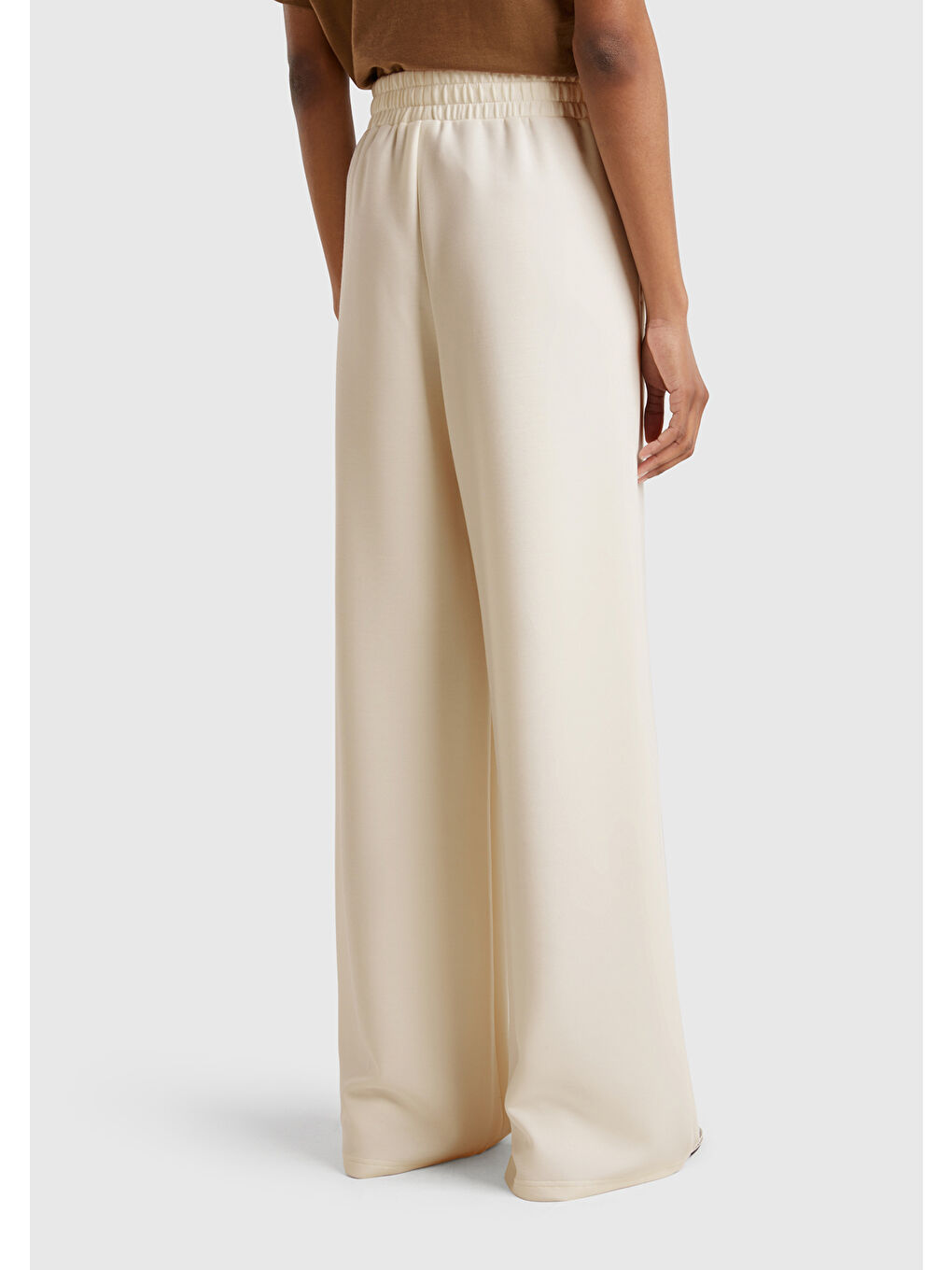 Ekru Kadın Krem Modal Karışımlı Bol Paça Eşofman Altı-2