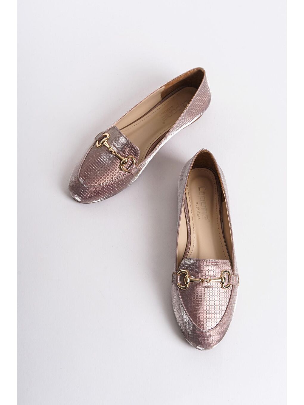 Sarı Sivri Burunlu Simli Tokalı Kadın Babet-1