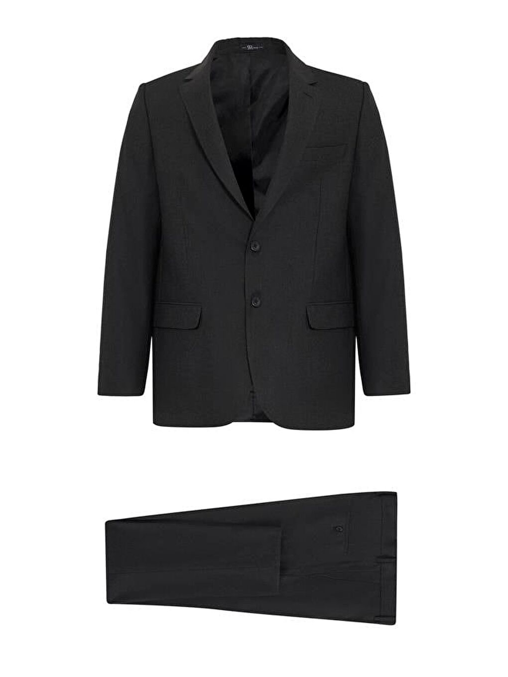 Siyah Regular Desenli Mono Yaka 4 Drop Takım Elbise