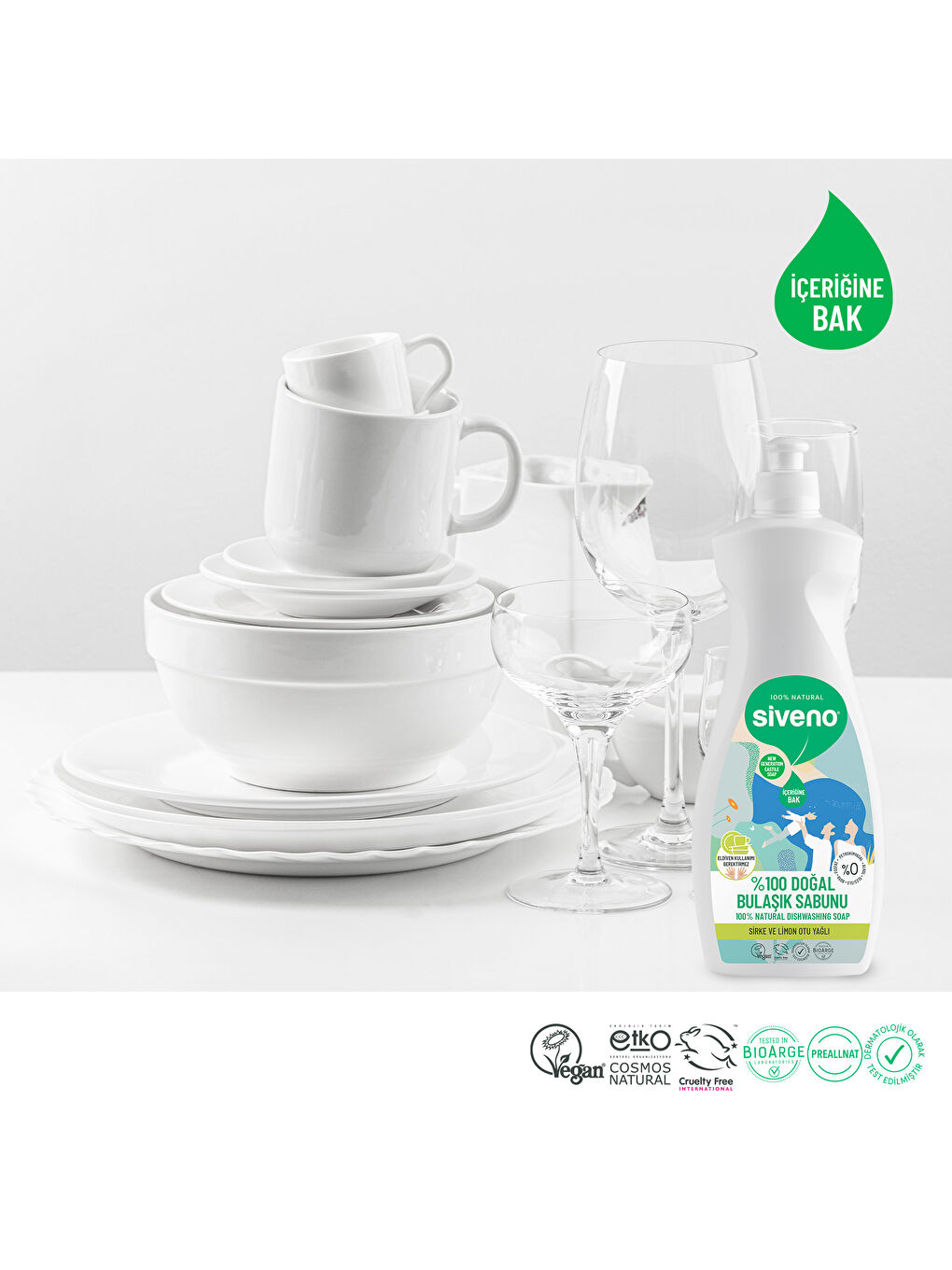 %100 Doğal Bulaşık Sabunu Bitkisel Elde Bulaşık Sabunu Nemlendirici Vegan 500 ml-1