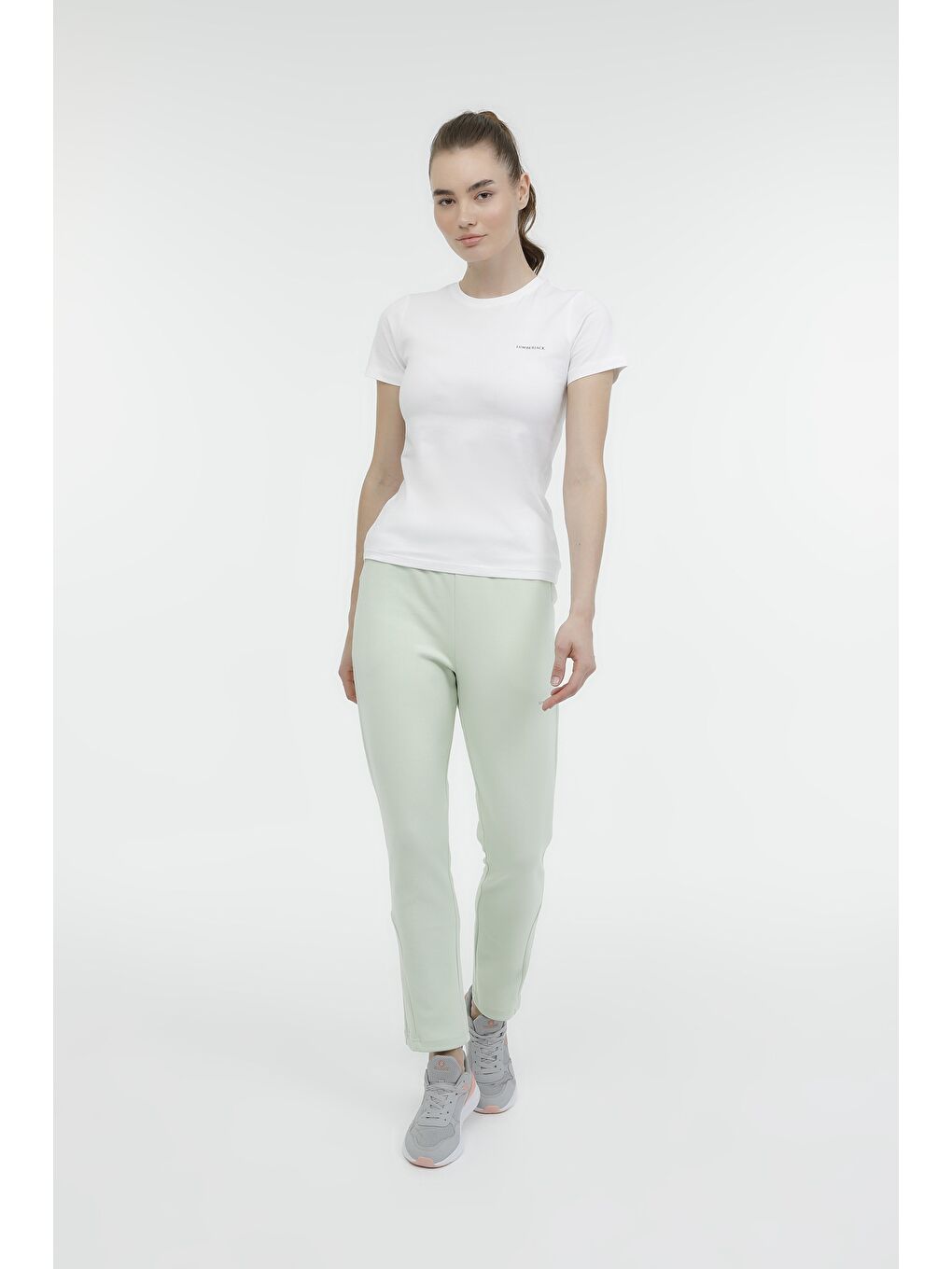 WB C NECK 11CT122 4FX Beyaz Kadın Kısa Kol T-Shirt-2