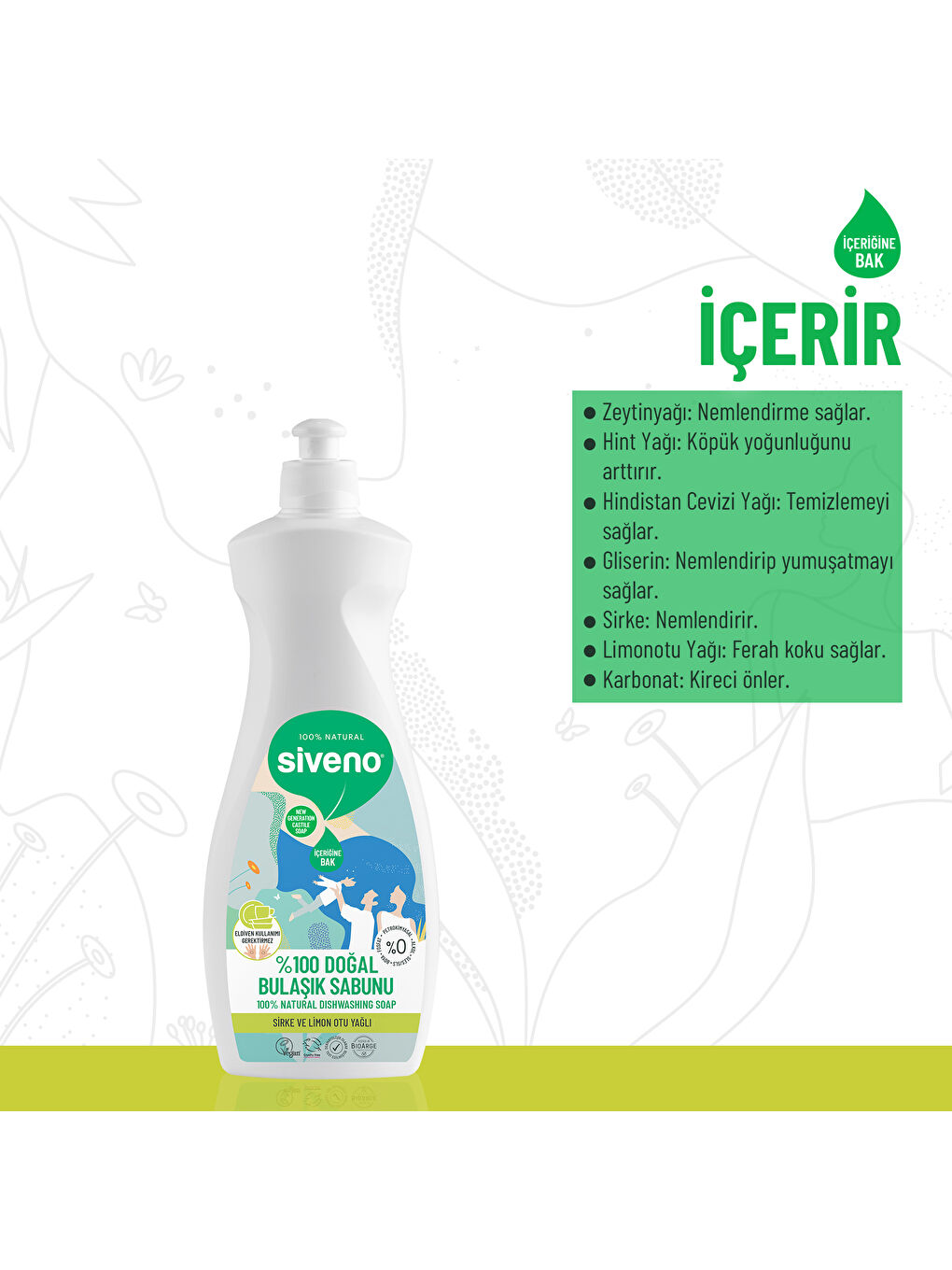 %100 Doğal Bulaşık Sabunu Bitkisel Elde Bulaşık Sabunu Nemlendirici Vegan 500 ml-3