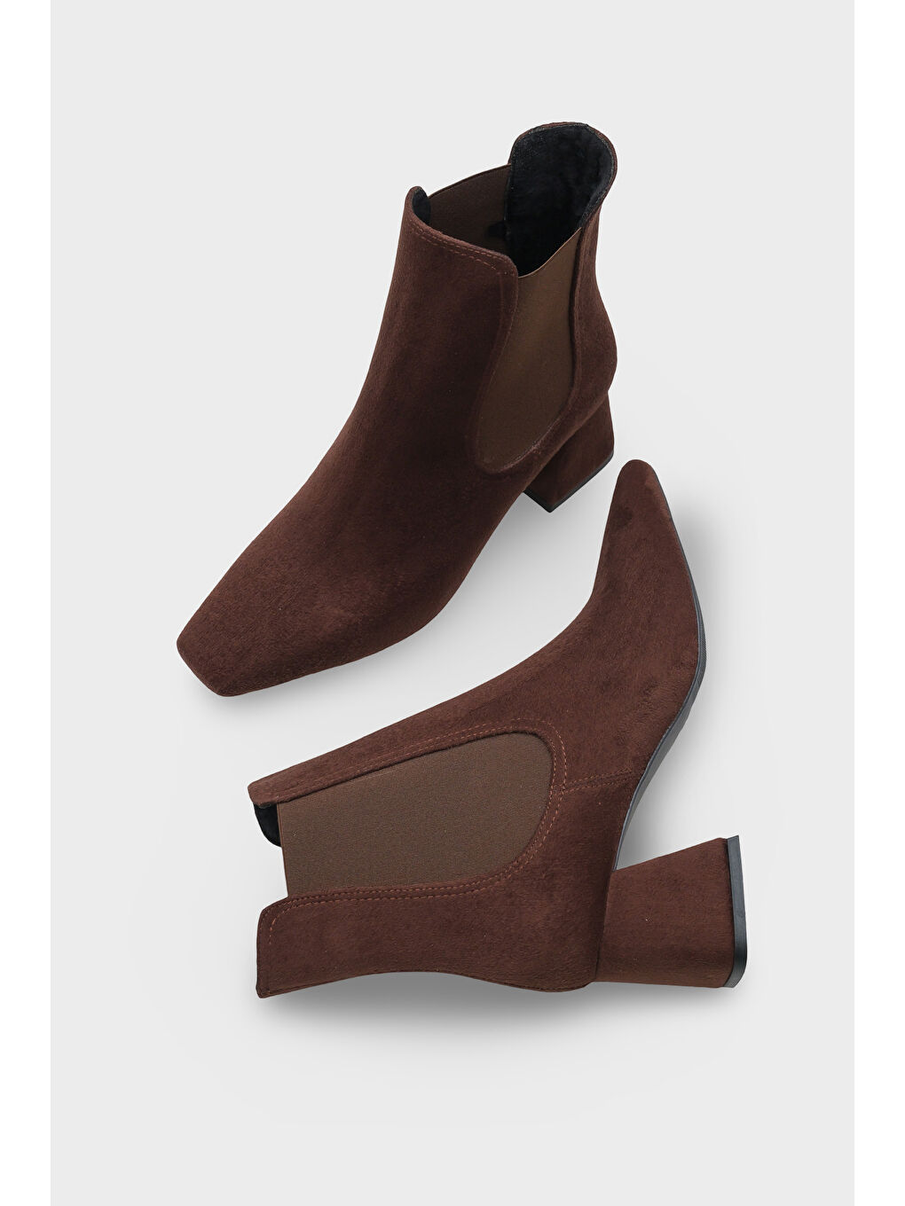 Kahverengi Ronny Sivri Burunlu Yandan Lastikli Kadın Bot-5